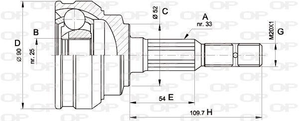 OPEN PARTS jungčių komplektas, kardaninis velenas CVJ5283.10